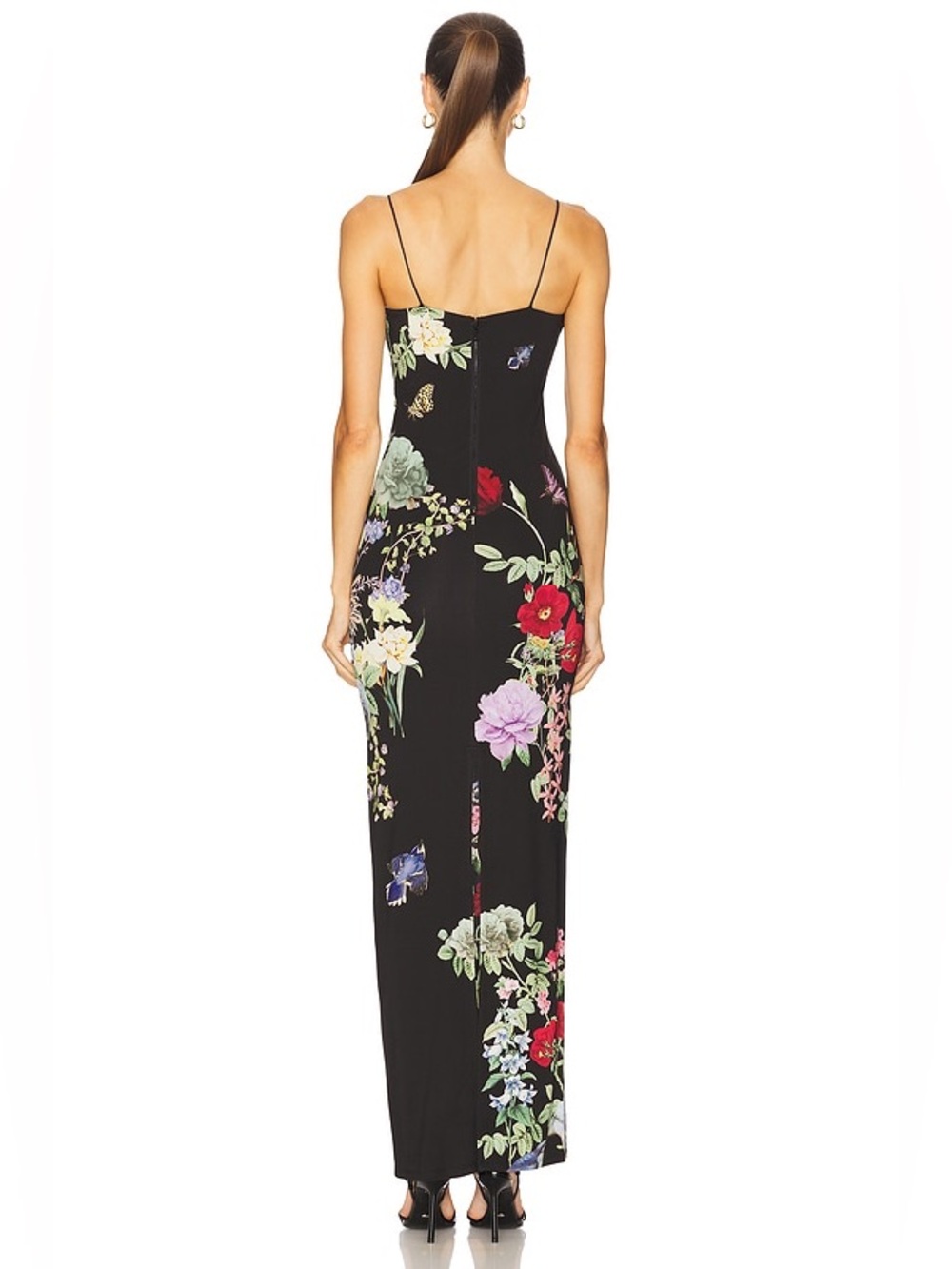NEW Alice + Olivia Fifi Maxi Dress In Black Size 10 - Picture 7 of 16